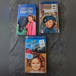 Shirley Temple Family Feature VHS Collection- Curly Top, Dimples & Rebecca Of